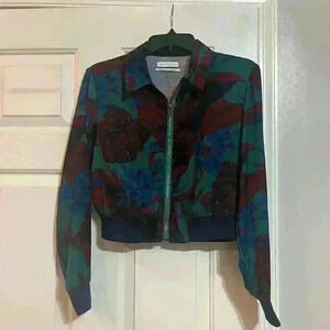 Urban Outfitters Women's Floral Cropped Windbreaker Jacket Size S